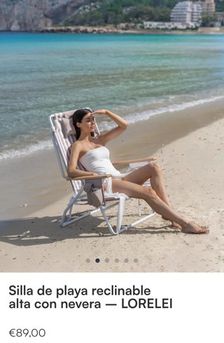 Silla Playa Reclinable Alta con Nevera Flamingueo