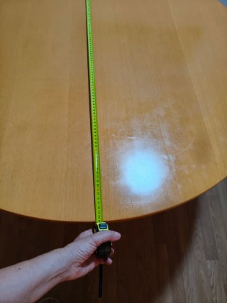 Mesa madera,Extendida 2 metros,forma elipse