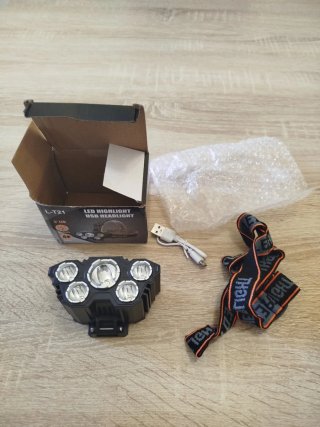 Linterna frontal LED USB pesca