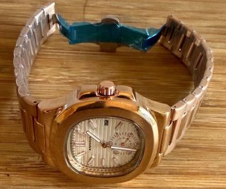 Reloj Acero Rosa Nautilus Esfera Blanca