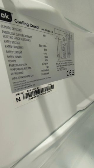 Frigorífico OK OFK 651 E W blanco con menos de un