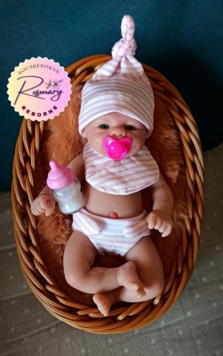 Mini reborn niña completa silicona 18cm