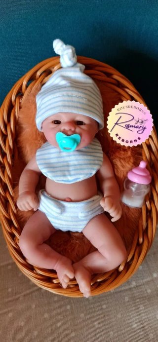 Mini reborn niña completa silicona 18cm