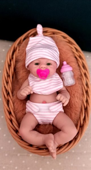 Mini reborn niña completa silicona 18cm