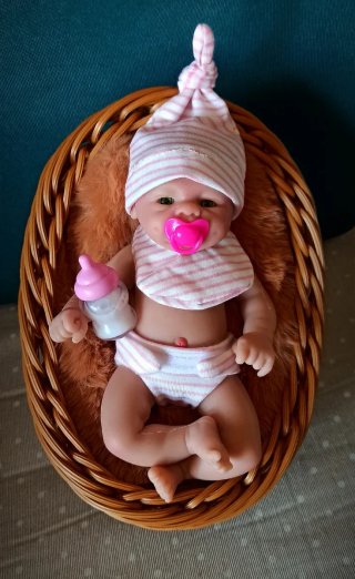 Mini reborn niña completa silicona 18cm
