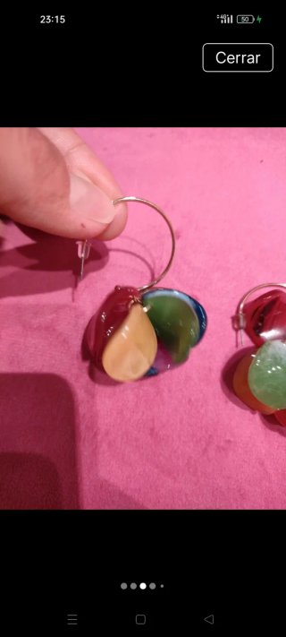 Pendientes hippie artesanales multicolor