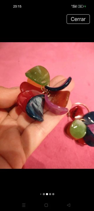 Pendientes hippie artesanales multicolor