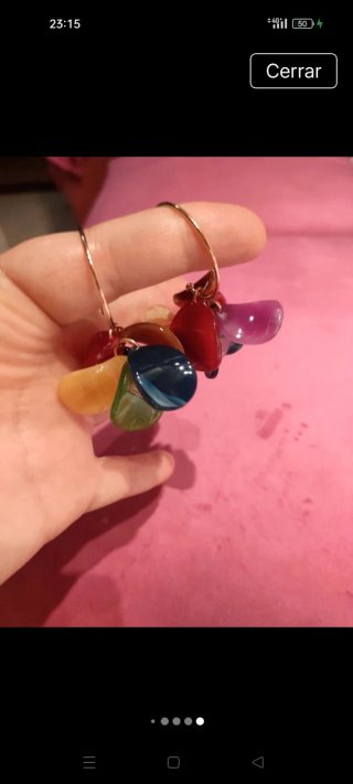 Pendientes hippie artesanales multicolor