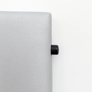 Cabezal de cama gris polipiel