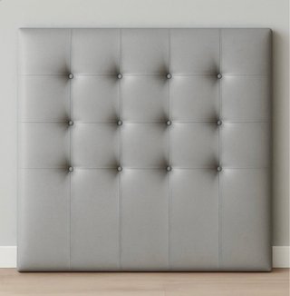 Cabezal de cama gris polipiel