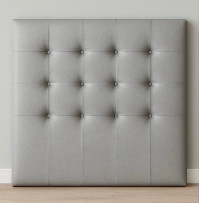 Cabezal de cama gris polipiel