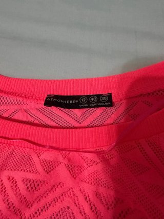Camiseta rosa fucsia calada L