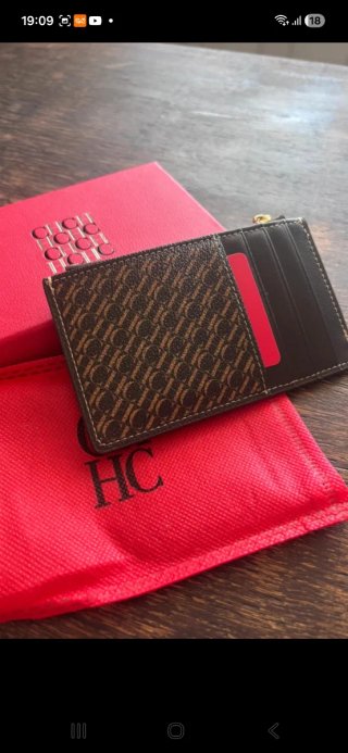 Monedero Carolina Herrera CH HC Marrón Dorado