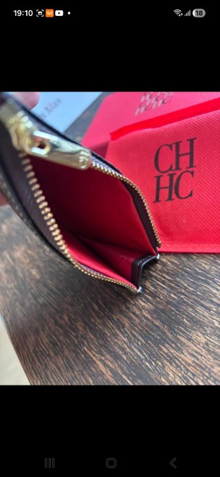 Monedero Carolina Herrera CH HC Marrón Dorado