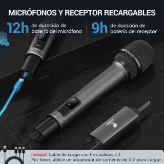 Micrófono Inalámbrico TONOR Recargable 2 Unidades