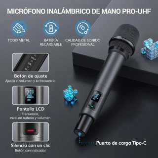 Micrófono Inalámbrico TONOR Recargable 2 Unidades