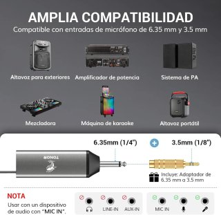 Micrófono Inalámbrico TONOR Recargable 2 Unidades