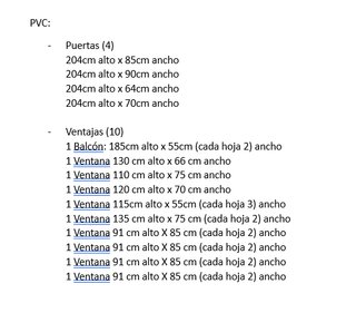 Lote Ventanas, Puertas y Sanitarios