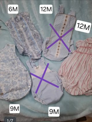 Peleles para bebé a elegir. Precio 7 € cada uno.