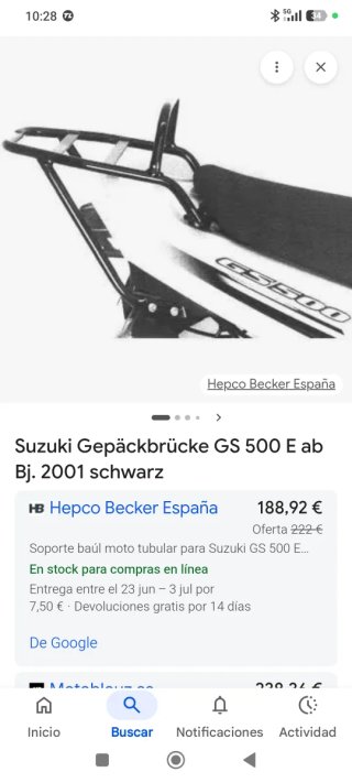 Soporte Baúl Suzuki GS 500