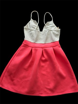 Vestido Miin blanco y rosa