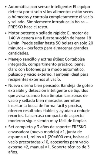 FRESKO Envasadora al vacío AutoMax V8