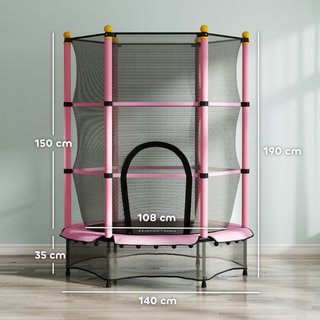 Tappeto Elastico per Bambini con Rete di Sicurezza