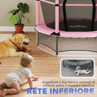 Tappeto Elastico per Bambini con Rete di Sicurezza