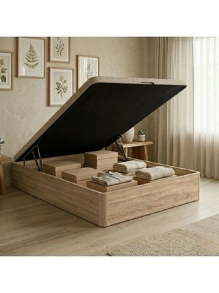 Cama con Colchón y Almacenamiento