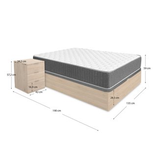 Cama con Colchón y Almacenamiento