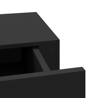 Mensola galleggiante nera con cassetto