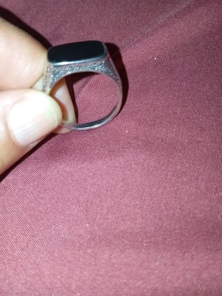 Anello uomo acciaio pietra nera
