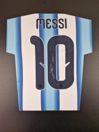 Maglia Messi autografata con cornice e foto COA