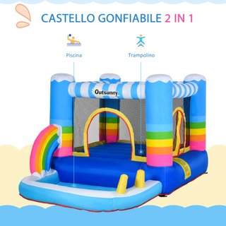 Castello Gonfiabile per Bambini con Trampolino e P