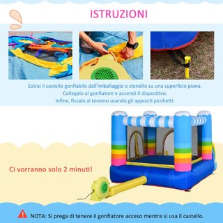 Castello Gonfiabile per Bambini con Trampolino e P