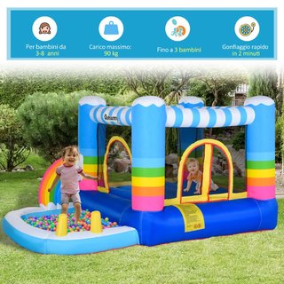 Castello Gonfiabile per Bambini con Trampolino e P