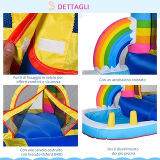 Castello Gonfiabile per Bambini con Trampolino e P
