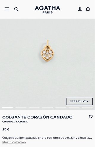 Colgante charm Talisman Corazón Agatha Paris