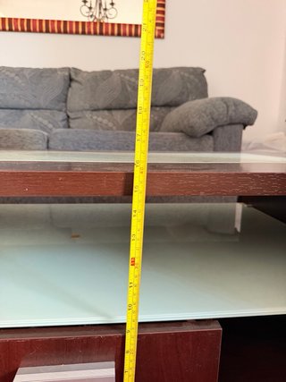 Mesa de centro elevable madera y cristal