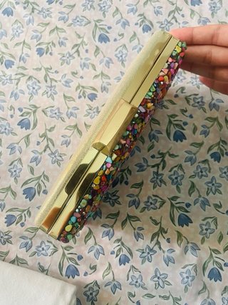 Bolso de fiesta pedrería multicolor