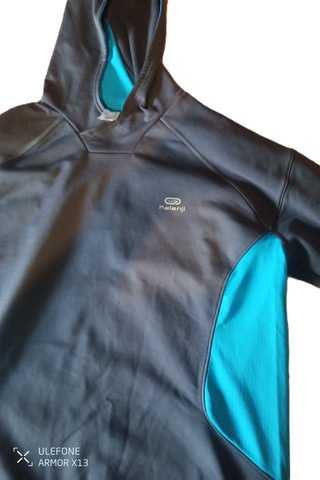Camiseta Kalenji Invierno Running Azul/Gris