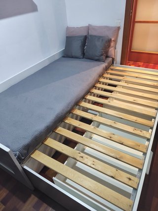 Letto Divano Ikea Bianca con Cassetti, Materassi Inclusi