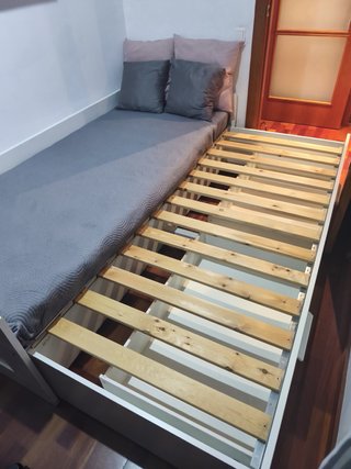 Letto Divano Ikea Bianca con Cassetti, Materassi Inclusi