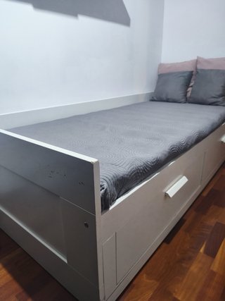 Letto Divano Ikea Bianca con Cassetti, Materassi Inclusi