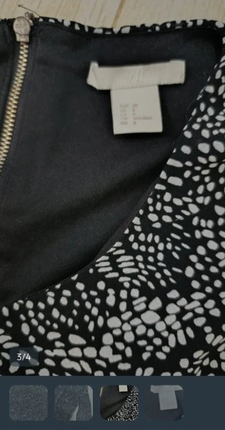 Blusa/vestido estampado blanco y negro