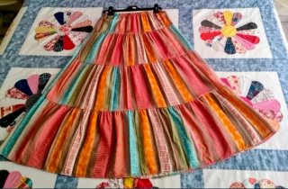 Falda larga étnica multicolor