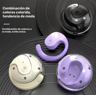 Auriculares Bluetooth Morados Negros y blancos
