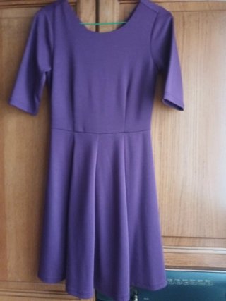 Vestido violeta-morado falda capa talla 38