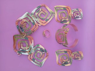 Conjunto Joyería 5 Piezas Oro Multicolor
