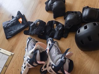 Patines Oxelo T38 + Casco y Protecciones